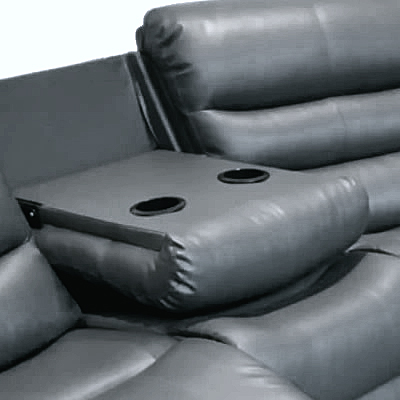 Roma Leather Grey 4-5 Seater Corner Recliner Sofa in Grey