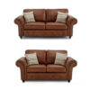 Oakland Suede Sofa 3+2 Seater Fabric Sofa in Tan Brown
