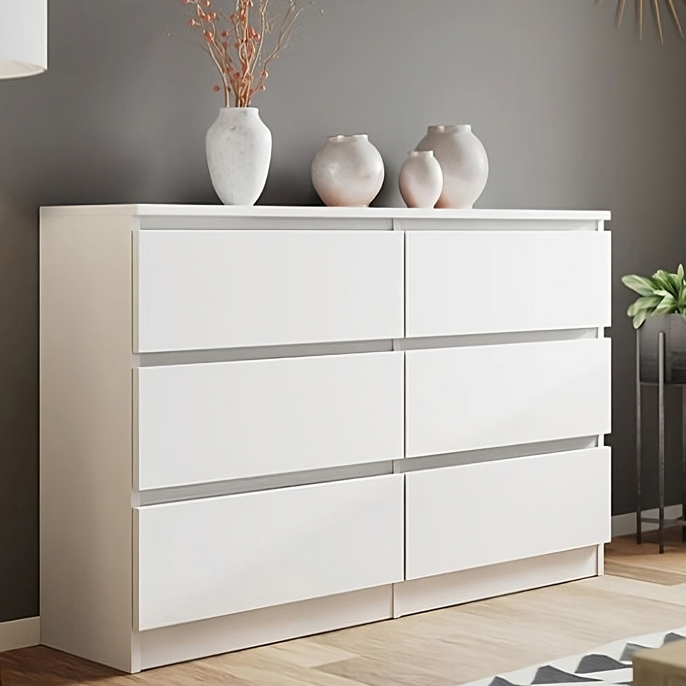 Carlton 6 Drawer Cabinet in Matt White